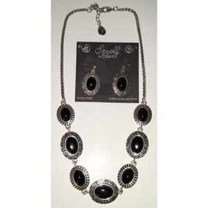 Scroll By Dillards Earrings + Necklace Set Sterling Silver Post Southwestern